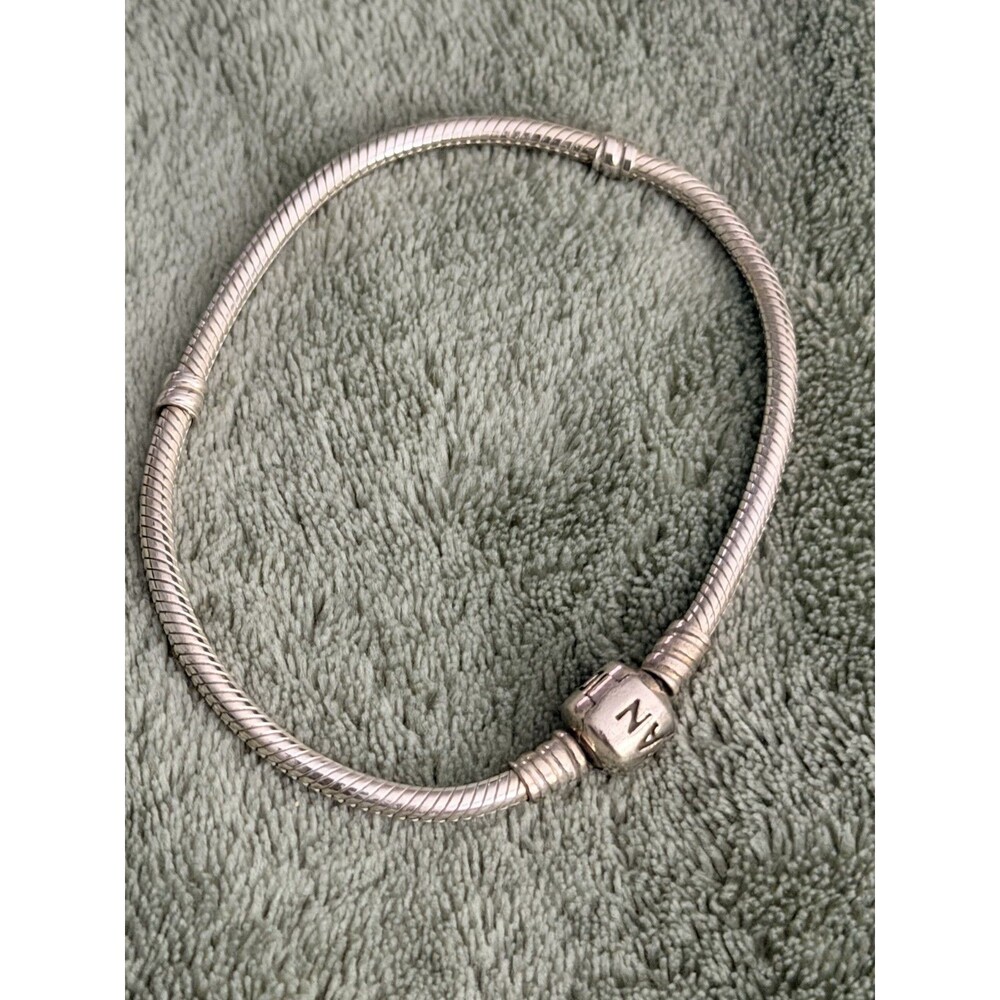 Authentic Pandora Moments Barrel Clasp Snake Chain Bracelet